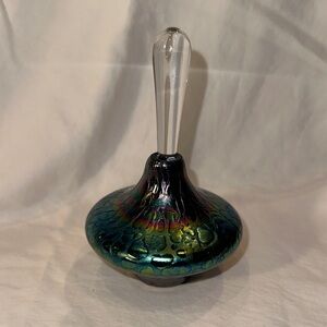 Source Unknown Iridescent Multicolor Glass Art Piece